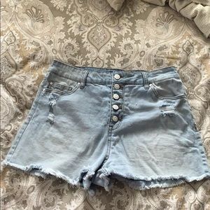 High rise jean shorts